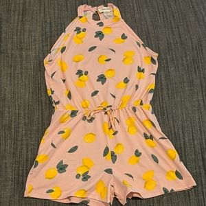 Girls Romper Lemon print